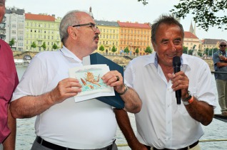 René Líbal (vpravo) při oslavách 130 založení VK Slavia Praha (2015)