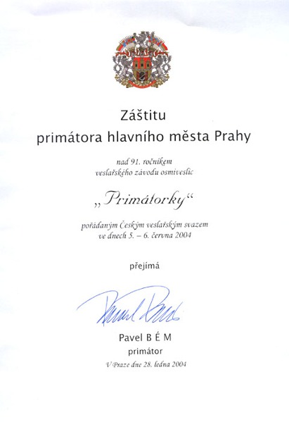Primátorky 2004 - Záštita primátora